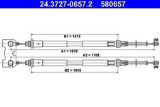ATE Handbremsseil Seilzug Feststellbremse für FORD Escort VI Cabrio (ALL) Hinten
