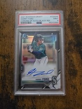2021 1st Bowman Chrome Draft Black Refractor Auto 14/75 PSA 9 Harry Ford