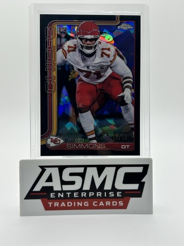 2025 Topps Chrome Sapphire Josh Simmons Black Sapphire Refractor /10 (RC)