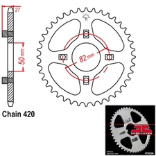 JT Sprockets Steel Rear Sprocket 420 Pitch 46 Tooth Honda ATC70 (1978-1985)