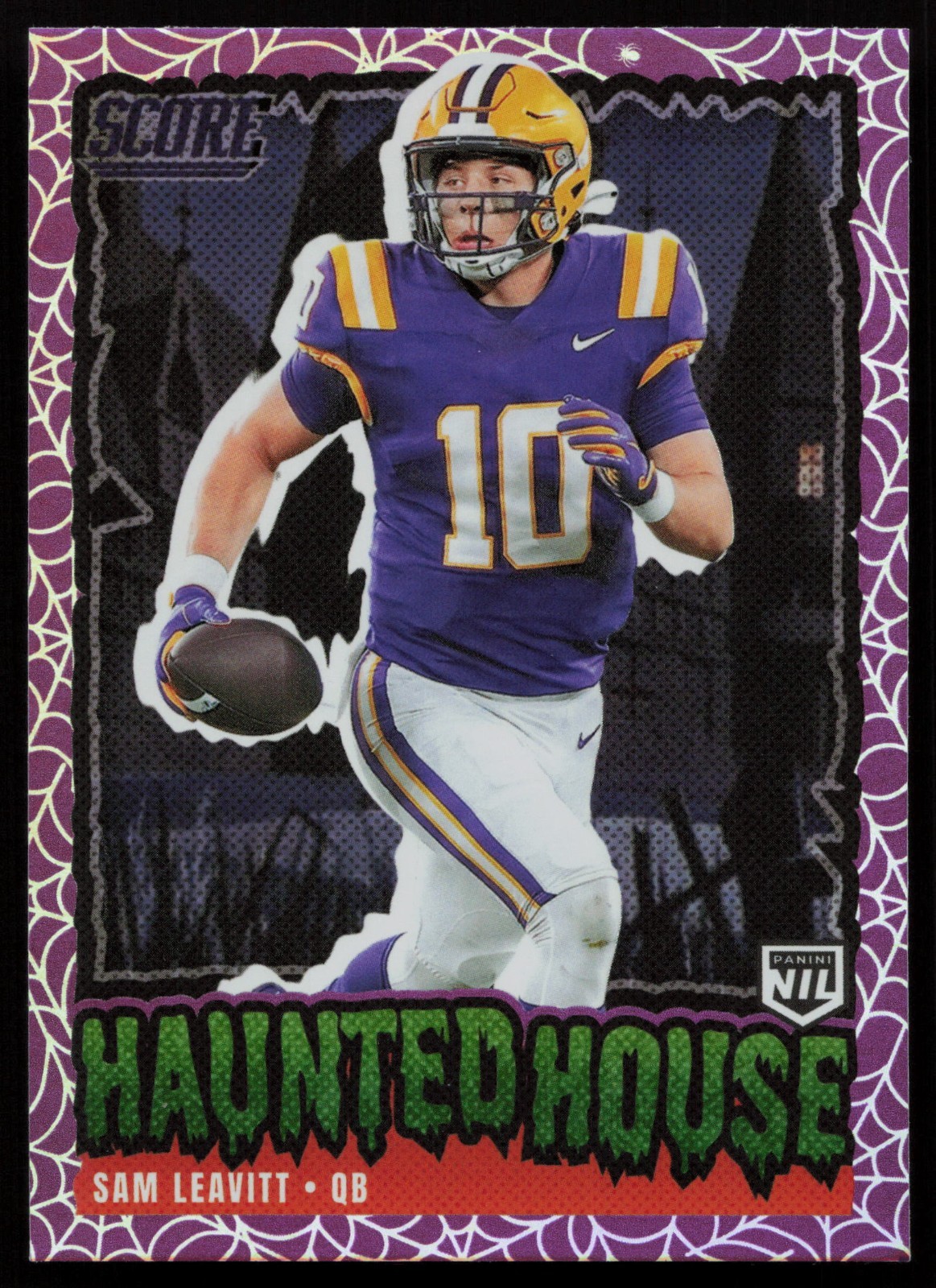 Sam Leavitt 2026 Score A Treat Moster Bash Purple Webs Holo #234