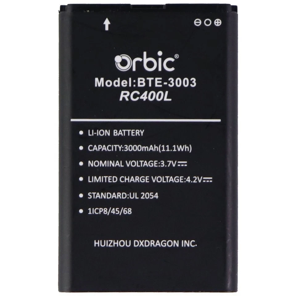 Orbic Rechargeable 3,000mAh 3.7V Li-ion Battery - Black (BTE-3003 / RC400L) - Image 2 of 2