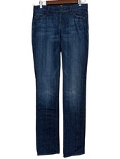 7 For All Mankind Dark Wash Straight Leg Blue Jeans Size 27 34  Inseam