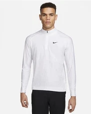 Nike Tour Advantage ADV Tech Knit 1/2 Zip Pullover DR5281-100 White Black S-2XL