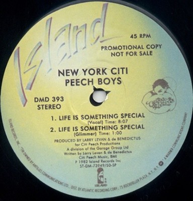 NYC PEECH BOYS Life is Something Special 12'' NEW VINYL Larry Levan