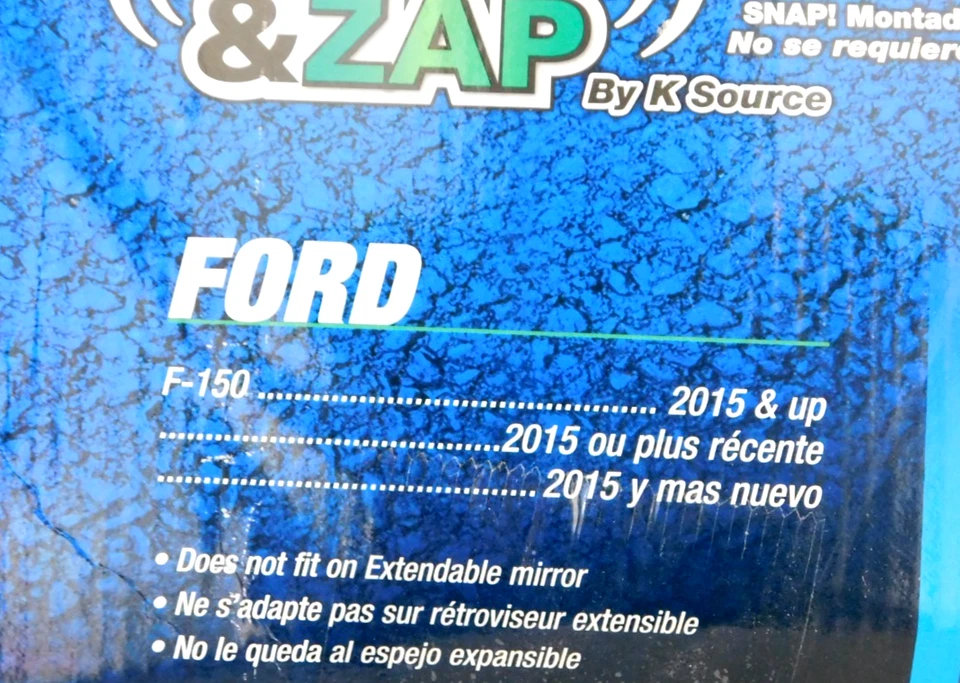 Par de espejos retrovisores de remolque Snap and Zap 81850 Ford F-150 2015-2020 nuevos - caja dañada Foto 4 de 4