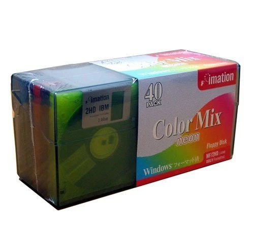 Imation 3.5 inches 2HD floppy disk color 5-color 40 pieces Windows format MF2HD