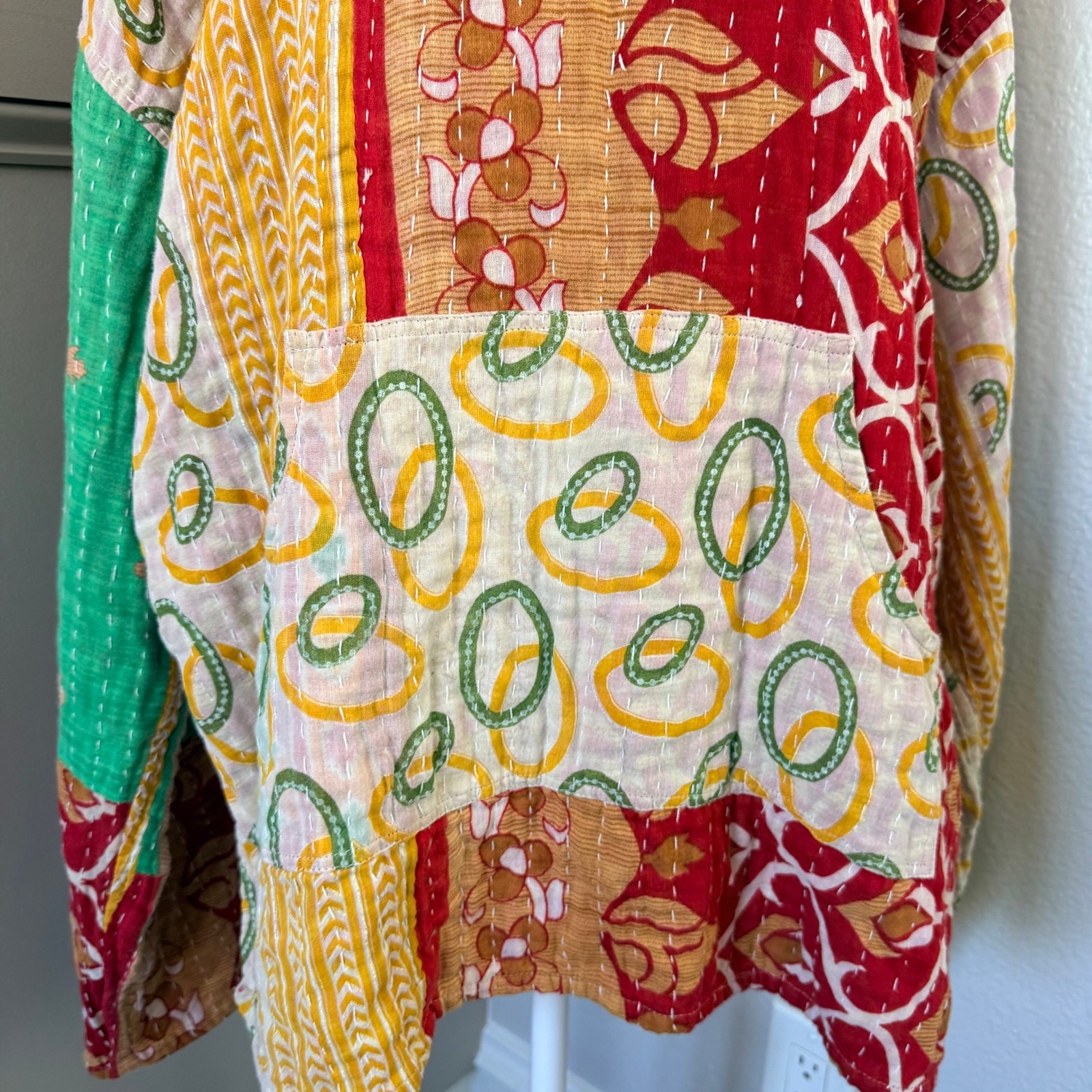 Handmade Kantha Reversable Patchwork Boho Hoodie … - image 3