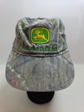 John Deere Hat Cap Fitted Youth One Size Green Camo Equipment Farm Cotton Blend