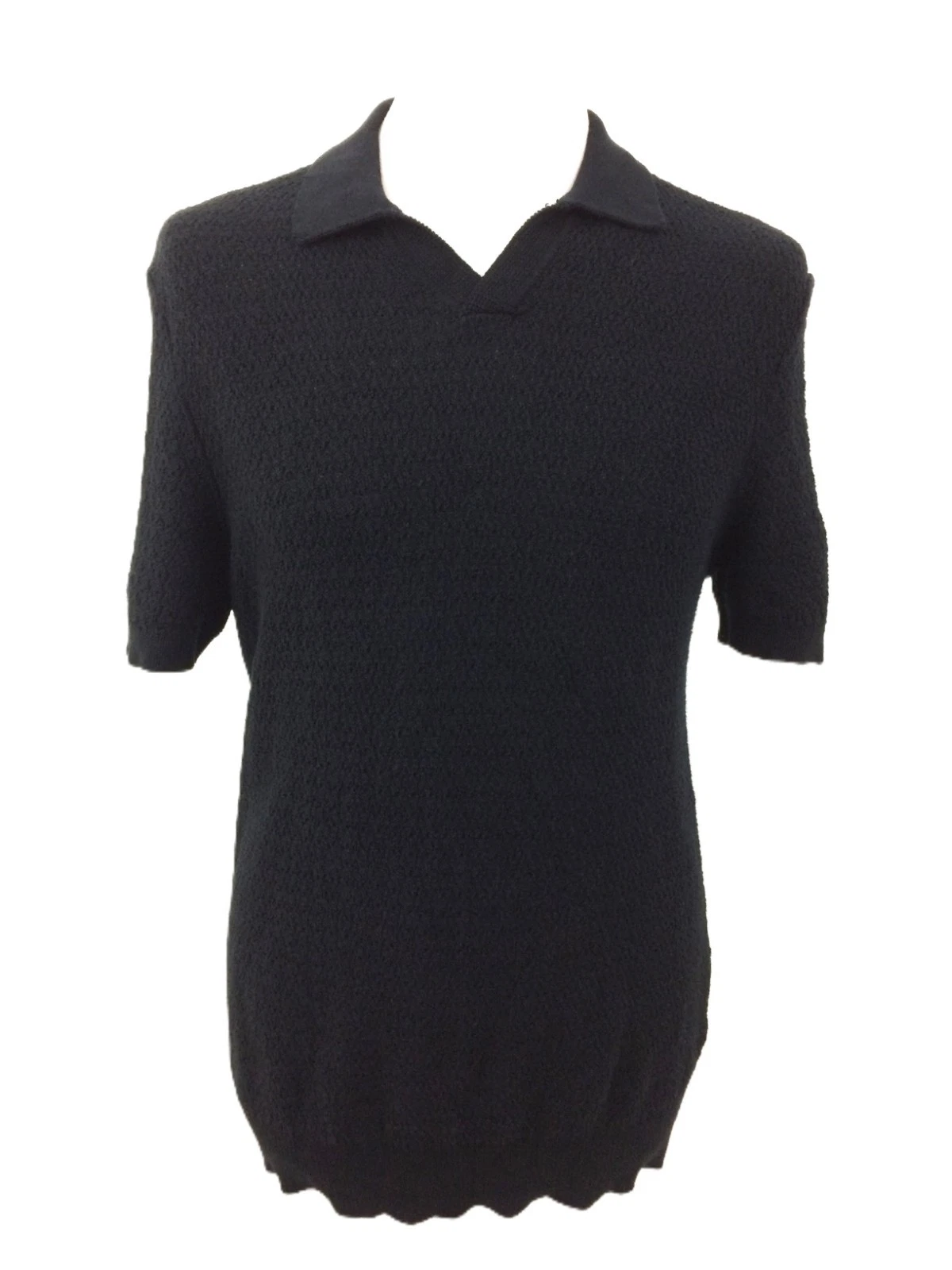 Autograph Men's Polo Shirt Black Textured Linen Mix Open Collar Short Sleeve New
Opens in a new wind