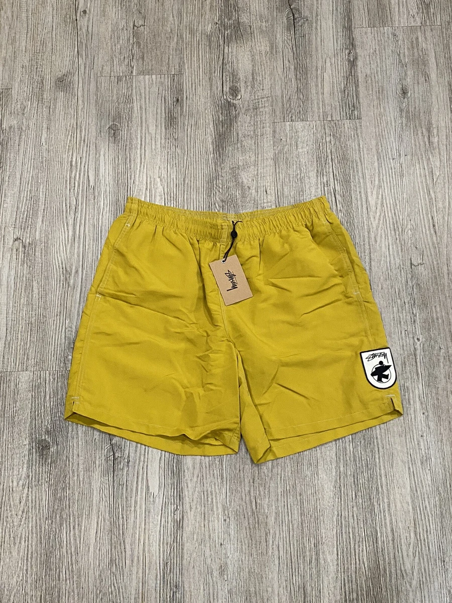 STUSSY SURFMAN WATER BOARD SHORTS GOLD SIZE LARGE NEW WITH TAGS