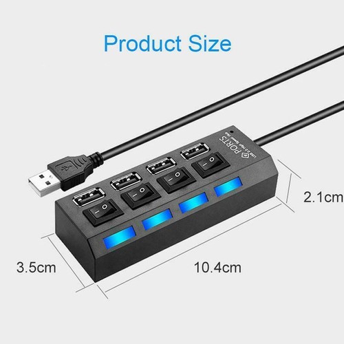 Expansion 7 Port Desktop 4 Port Extension USB Hub Splitter Extender Adapter - Photo 2/8