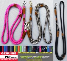 Dog Multi-Function Training Leash Solid Marine Rope Lead Heavy-duty