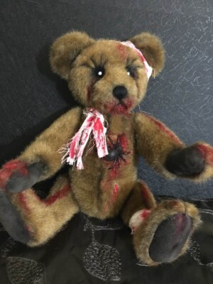 OOAK Gothic Horror Creepy Cute Spooky Doll  16'' The Bloody Teddy Bear #A057