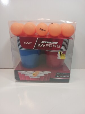 Majik Offical Ka-Pong Game With 15 Ka-Pong Balls & 22 Ka-Pong Cups & Instruction