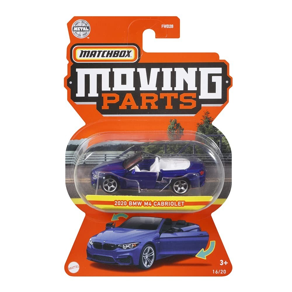 2020 BMW M4 F82 Cabriolet Blue Matchbox Moving Parts 2021 MB1255 1