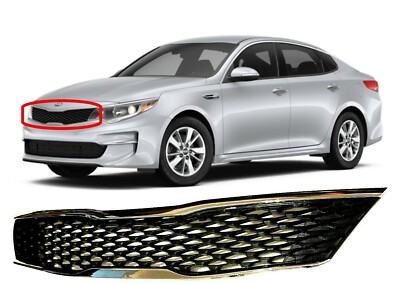 GRILLE FOR OPTIMA 2016-17-18 FRONT BUMPER UPPER GRILL BLACK MESH CHROME LX & EX