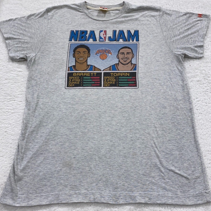 HOMAGE NBA JAM NEW YORK KNICKS T-Shirt LARGE obi toppin rj