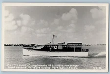 Sullivan's Passenger Boat Service Padre To Port Isabela TX Cline RPPC Postcard