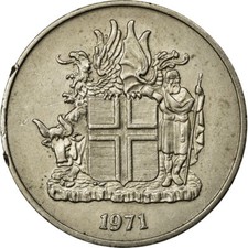 #14136 M&uuml;nze, Iceland, 10 Aurar, 1971, SS, Bronze, KM:25