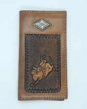 TOMBSTONE Cowboy Leather Checkbook Wallet for Men - Rodeo Edition CBW 12