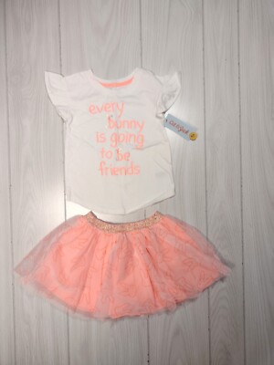 NEW Cat Jack Girls Piece Outfit 3T Every Bunny Be Friends Sweet Tutu  Skirt