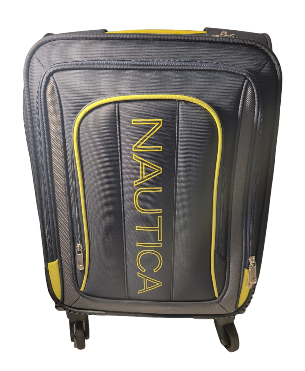 Nautica Helios Softside Luggage W Spinner Wheels Navy Yellow