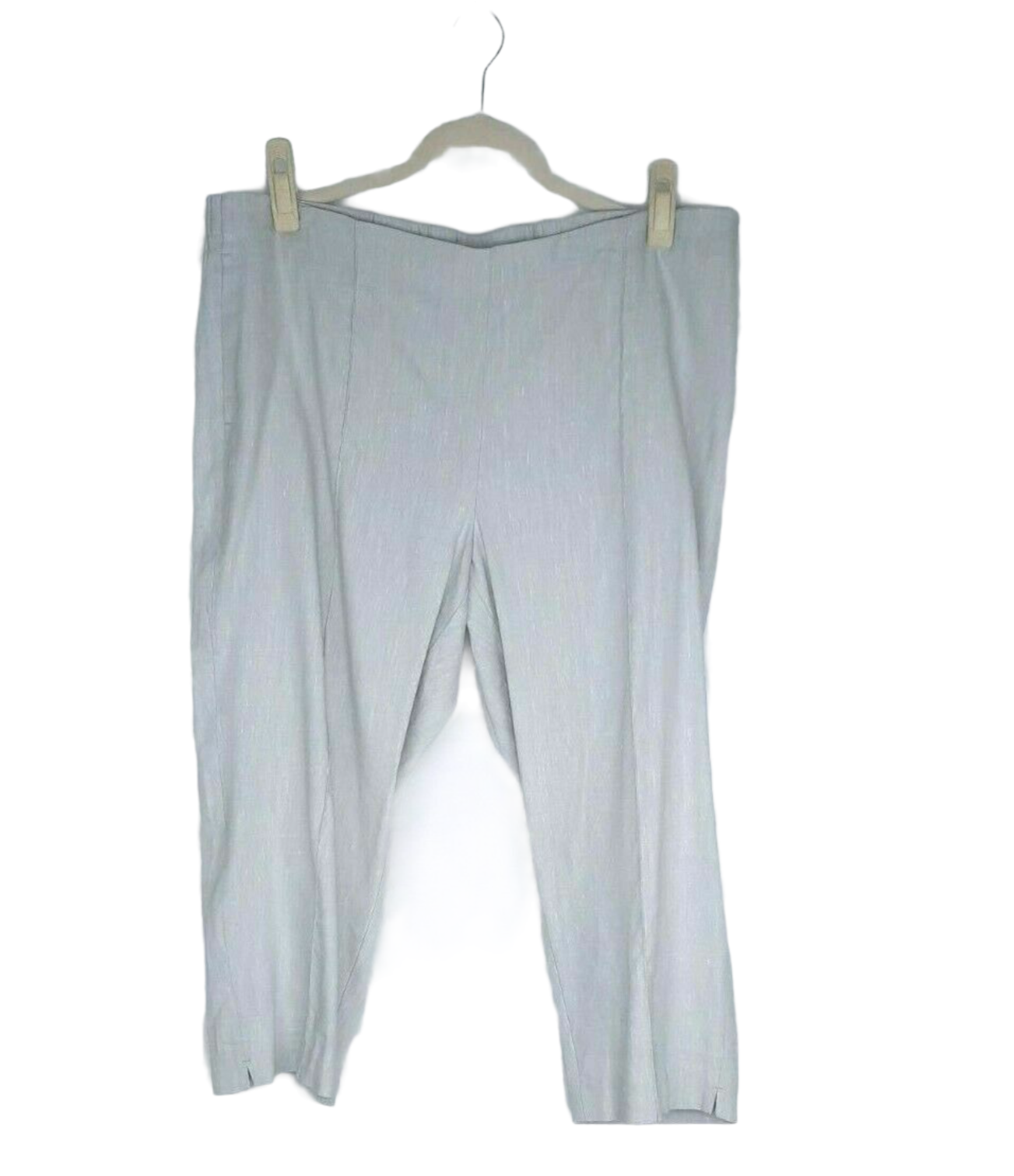 J. Jill Petite Womens LP Zinc White Everyday Linen Capris Pants Pull On