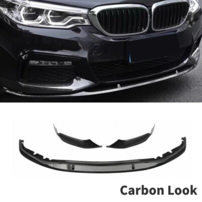 Front Bumper Lip Splitter Carbon Look For 2017-2020 BMW 5 Series G30 G31 M Sport