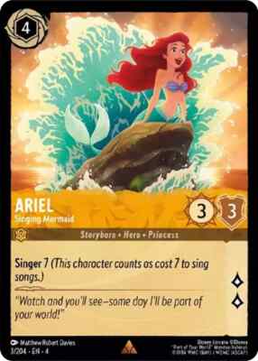 4x Ariel - Singing Mermaid Ursula's Return Lorcana Disney VO