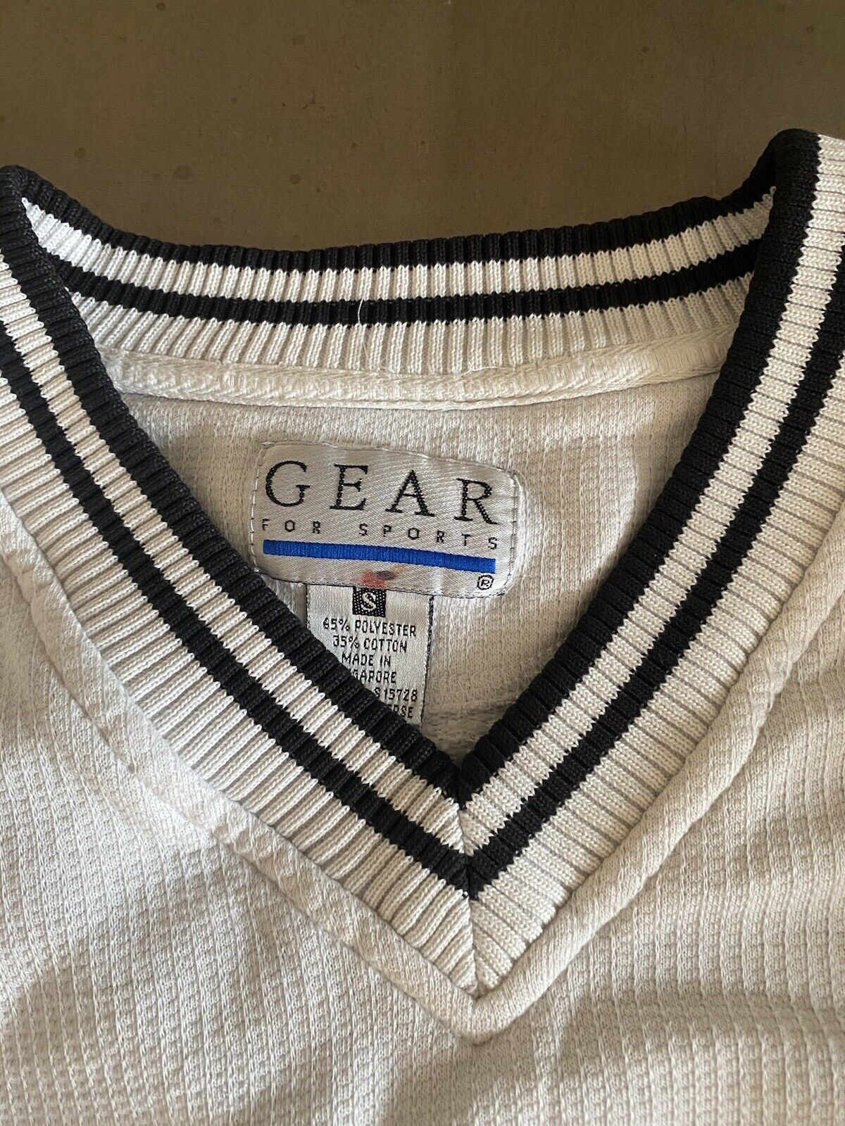 Gear for Sports Vintage V-Neck Cuffed Sweater Sz S Preppy Bailantrae Golf Tennis