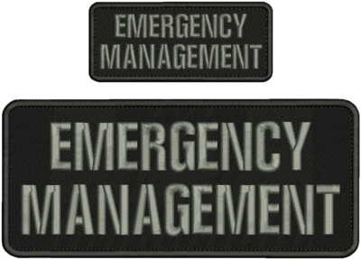 E MANAGEMENT EMBROIDERY PATCH 10X4 and 5x2 inches Hook on back