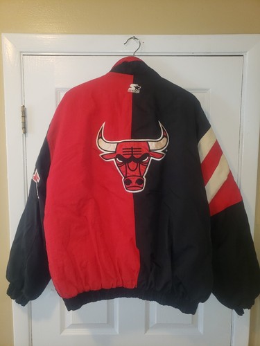 Vintage Starter Eastern Conference Chicago Bulls Black and Red Jacket XL (Korea) - 第 1/7 張圖片