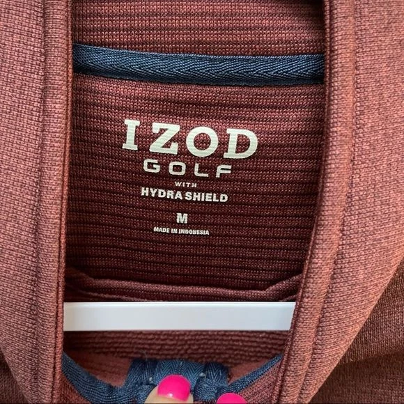 VETEMENTS IZOD Maglione Golf 1 4 Zip Pullover Hydra Shield Impermeabile Outdoor Taglia M