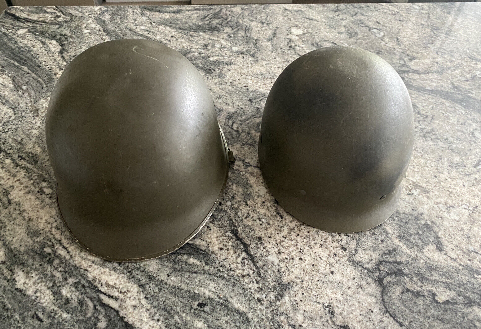 Vintage Metal Green Military Helmet with Liner U-SCH-82