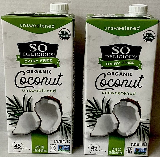 2pack So Delicious Dairy Free Organic Coconut Milk Beverage Unsweetened
