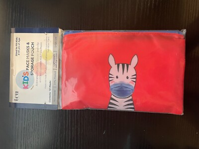 1 Pack Of 10 ICU Health New Kids Face Masks & Storage Pouch 4-10 Years