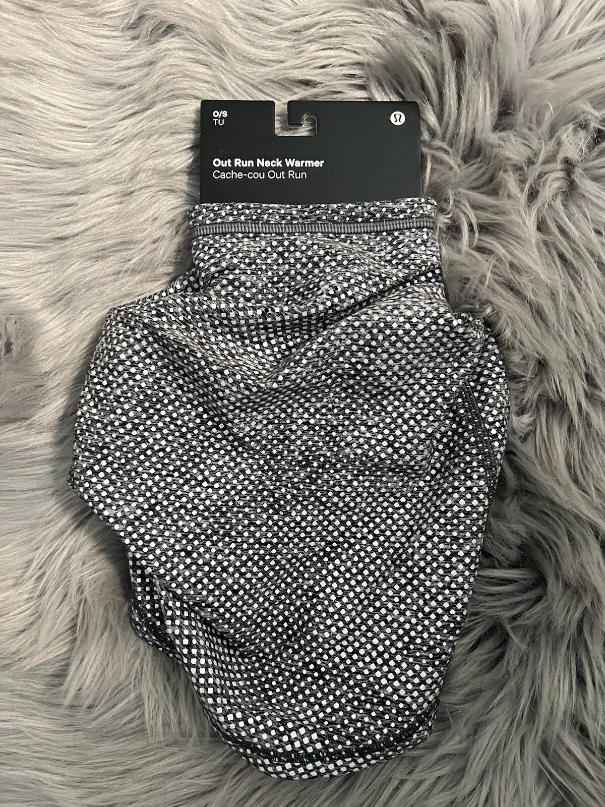Lululemon Out Run Neck Warmer Reflective Men's Running Muffler Gray