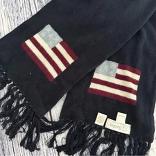 Vintage C.J. Banks Patriotic Flag Tassel Scarf