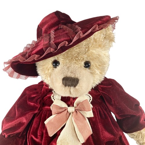 Abito vittoriano JC Penney 28′′ orso velluto rosso cappello peluche tè party - Foto 9 di 9