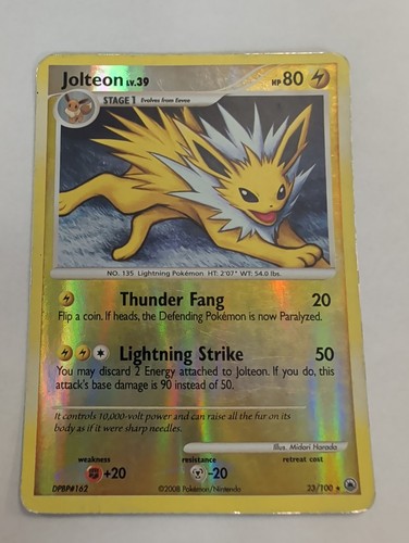 Vintage Pokémon TCG Jolteon Majestic Dawn Card 23/100 Reverse Holo Rare MP-HP