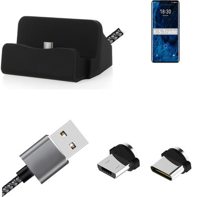 Ladestation für Meizu 18s Pro + USB-Typ C u. Micro-USB-Adapter