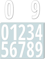 4 inch, Vinyl Number Stickers, Stick on Numbers Labels - White, 200 PCS 0-9 St