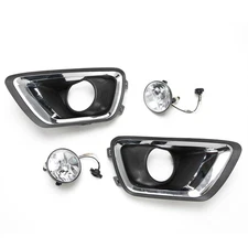 For 2015-2020 Chevy Colorado Clear Lens Driving Fog Lights Bezel 5202 Bulbs Set
