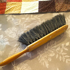 Vintage Wood Handle horse hair Bristle Brush Marked 8-D-43 14 inches