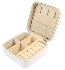 Schmuckbox Etui Box Aufbewahrungsbox für Schmuck Schmucketui Schatulle beige