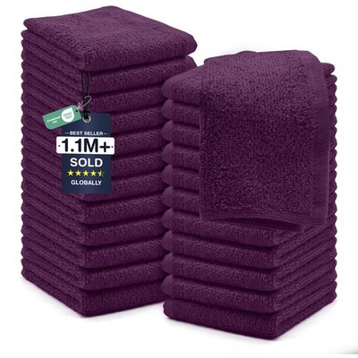 DAN RIVER 24 Pack Wash Cloths for Cloth (PK 24) - 12x12, Purple Passion