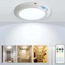 Rechargeable Motion Sensor Ceiling Light with Remote,Battery Powered Wireless