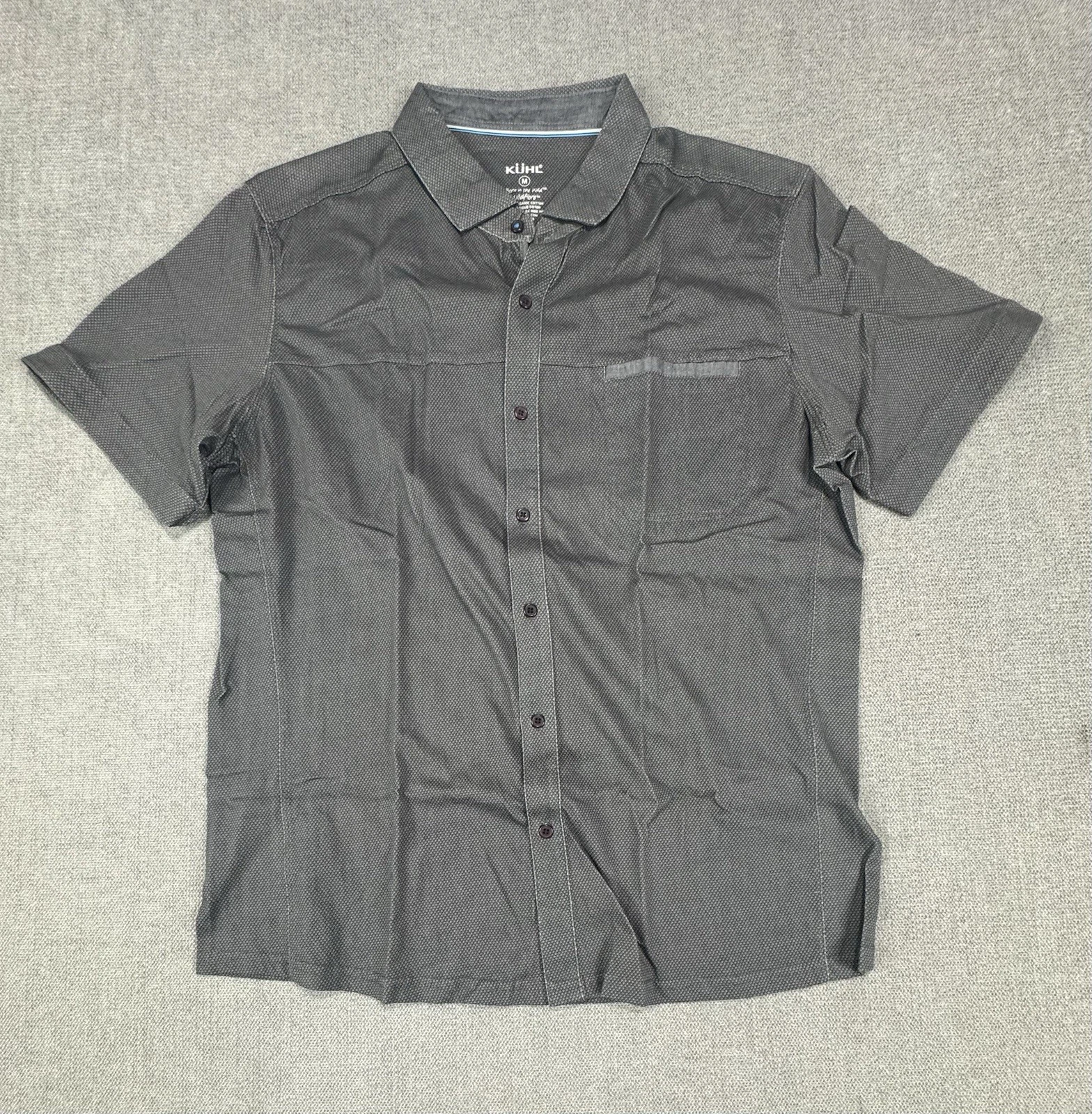 Kuhl Shirt Mens Small Charcoal Gray Cotton Hiking Trek Mountain Pocket New