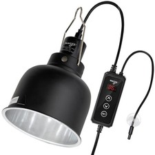 Reptile Light Fixture with Dimming Thermostat, 5.5 Inch Deep Dome Reptile Hea...